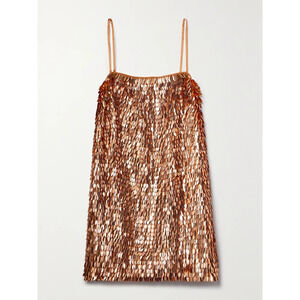 Retrof�te 'Nara' Gold Paillette-Embellished Tulle Mini Dress Size M - NWT